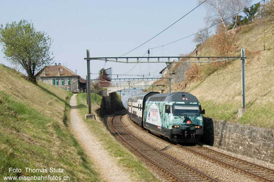 2. Werbelok "Alptransit"
Die 2. "Alptransit"-Lok trägt zwar wieder das gleiches Motiv, aber die Farbe wurde etwas angepasst.
