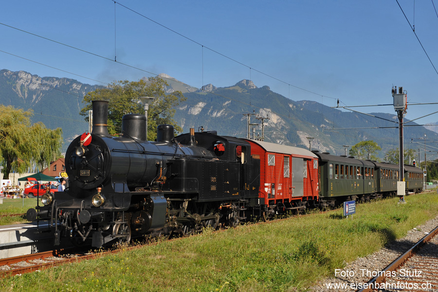 Dampfzug mit Güterwagen
