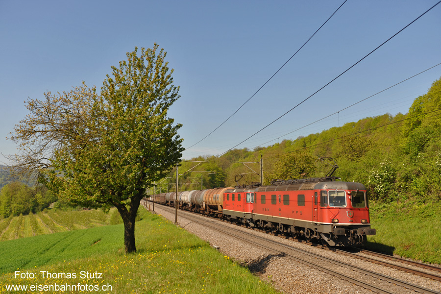 Re 10/10 mit gemischtem Güterzug

