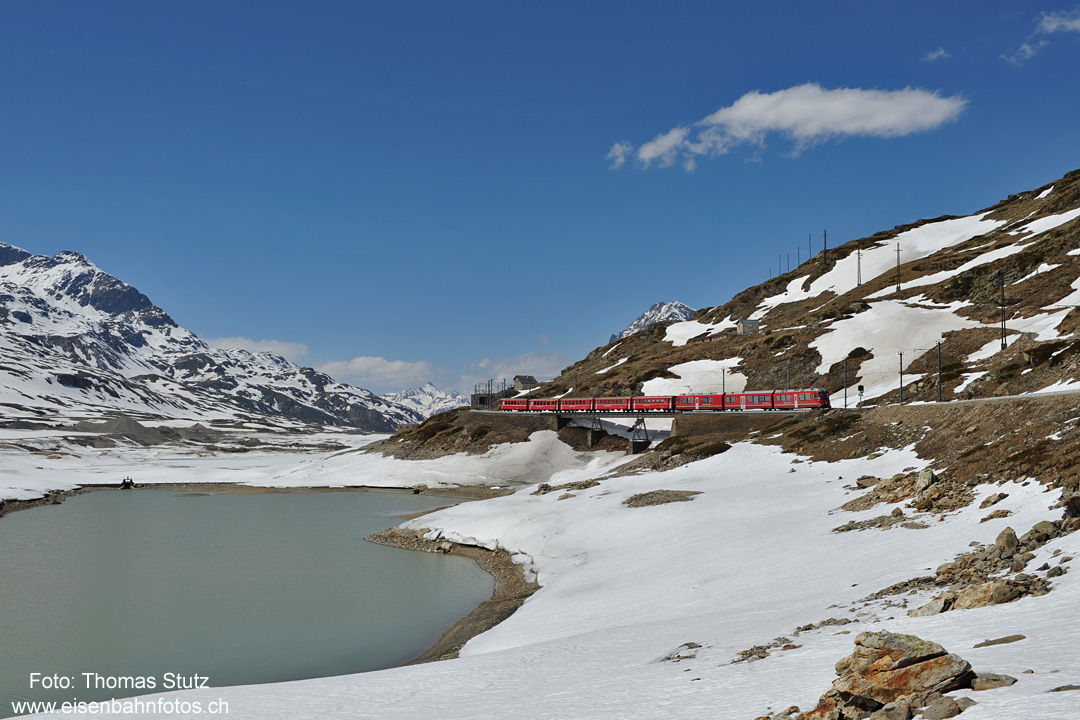 wenig Wasser im Lago Bianco
