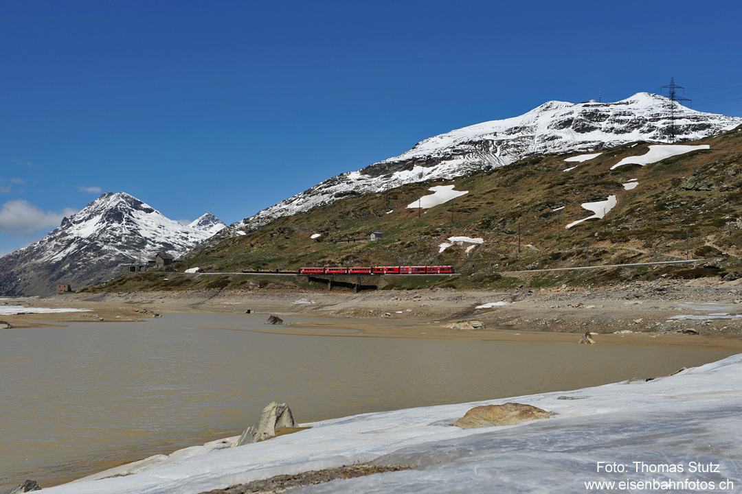 Lago Bianco mit wenig Wasser
