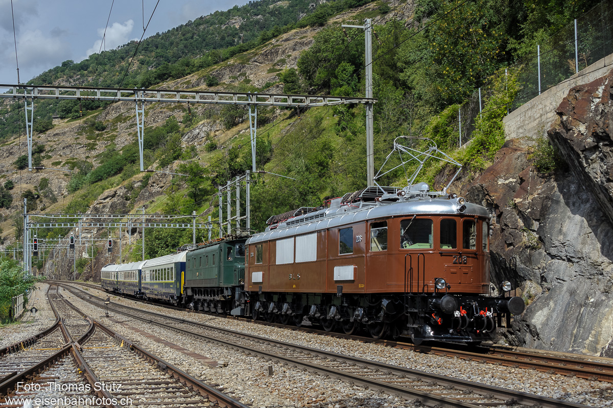 Ae 6/8 + Ae 4/7 in Lalden
