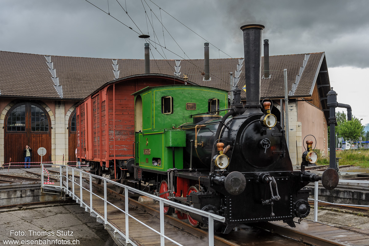 Dampflok "Zephir" mit Güterwagen
