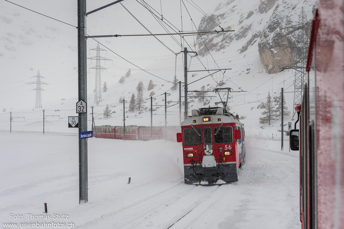 Kreuzung in Bernina Lagalb
