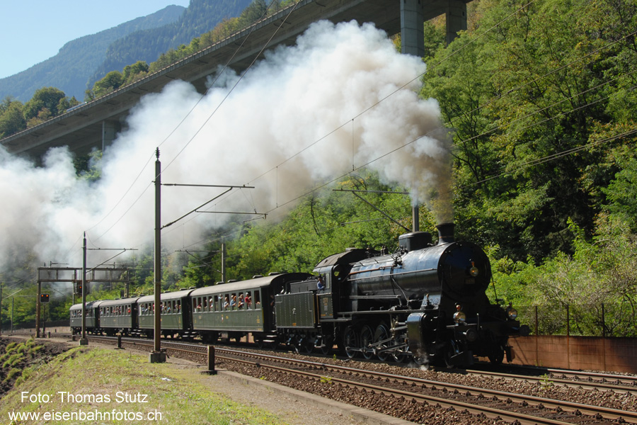 Dampfzug auf der Südrampe

