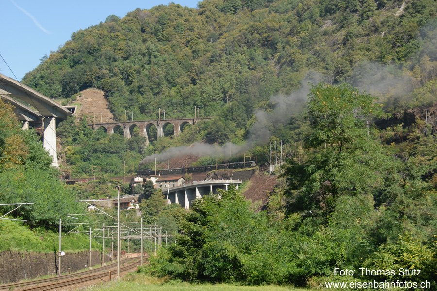 Dampfzug auf der mittleren Stufe
