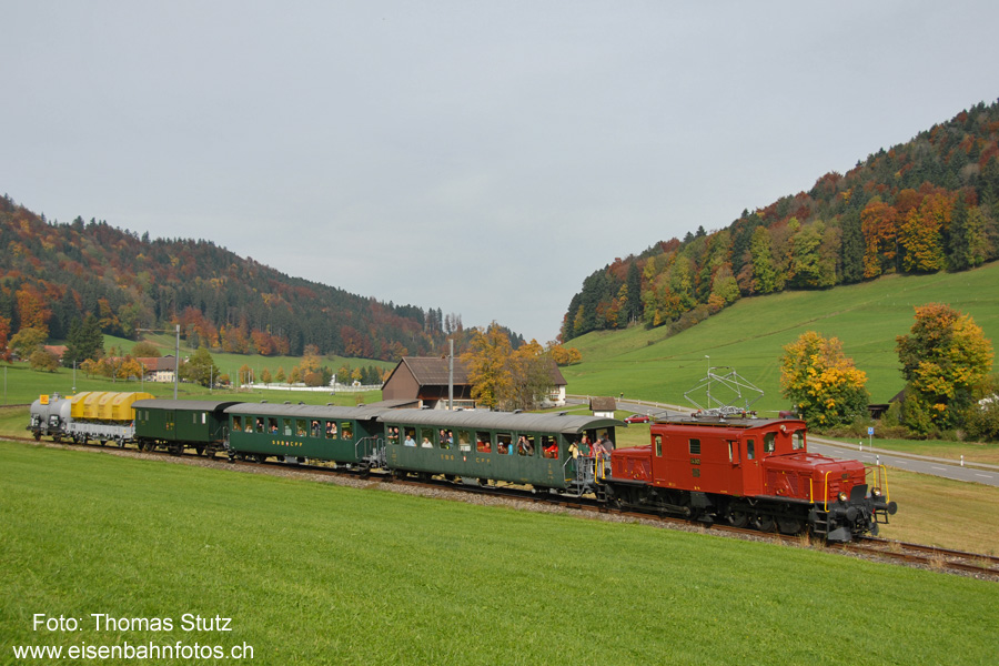 De 6/6 mit Zug "1950" und Güterwagen
