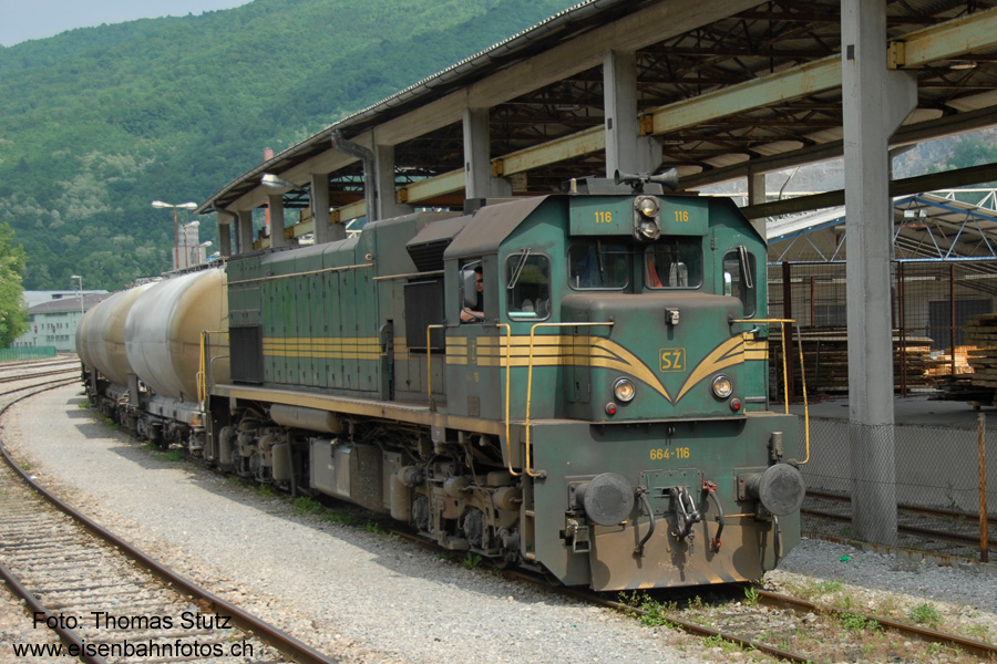 Diesellok Reihe 664 mit Güterzug
