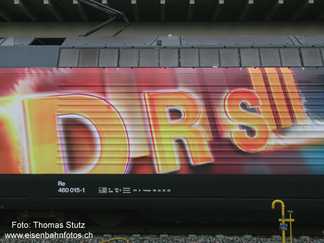DRS3
Schriftzug auf der DRS3-Lok.
