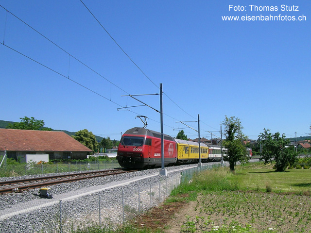 Messzug
Letzte Fahrt auf der Kriegsschlaufe. Anschliessend fuhr der Zug nach Olten, um den Funkmesswagen auszureihen.
