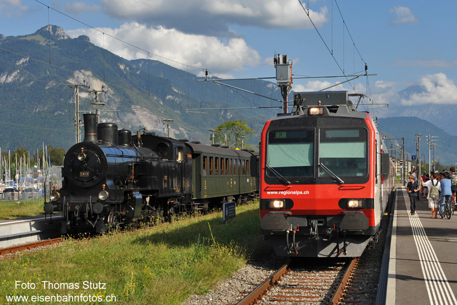 Dampflok + Domino in Bouveret
