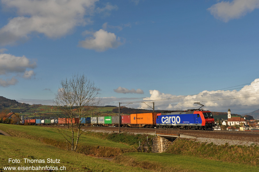 Re 482 mit Containerzug
