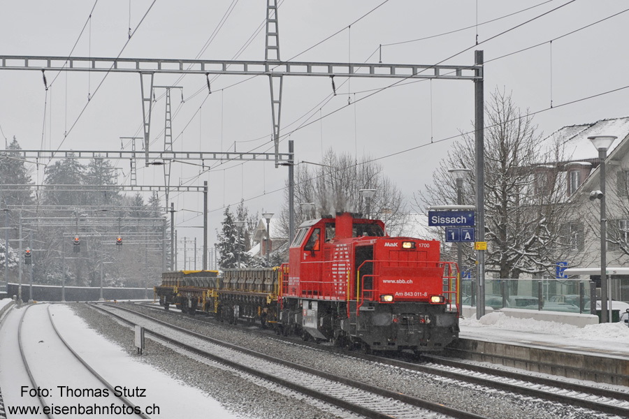 Am 843 unterwegs bei Schneefall
