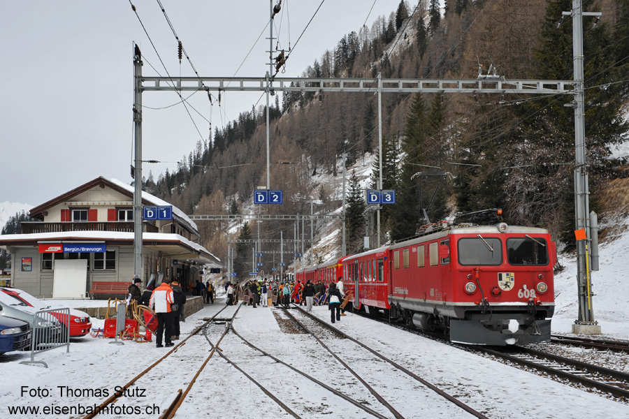 Schlittelzug in Bergün
