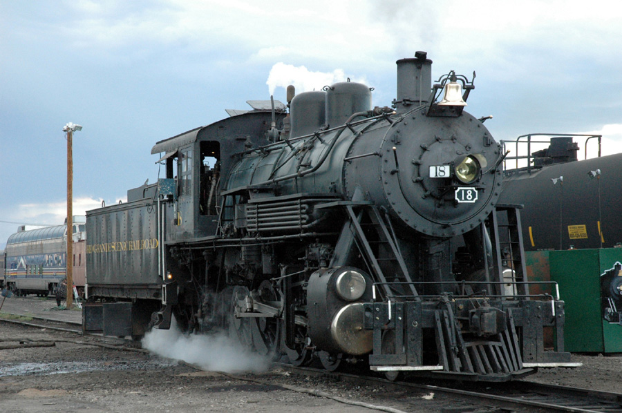 Dampflok #18 der San Luis & Rio Grande (Touristenbahn) in Alamosa, CO
