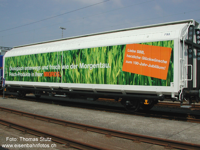 Hbbills-uy "Migros"
Bisher einzige "Werbeausgabe" des neuen Schiebewand-Kühlwagens.
