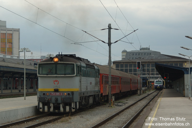 EURegio "Nitran"
Der EURegio 2538 Wien Südbahnhof - Bratislava - Nitra besteht nur aus slowakischen Fahrzeugen.
